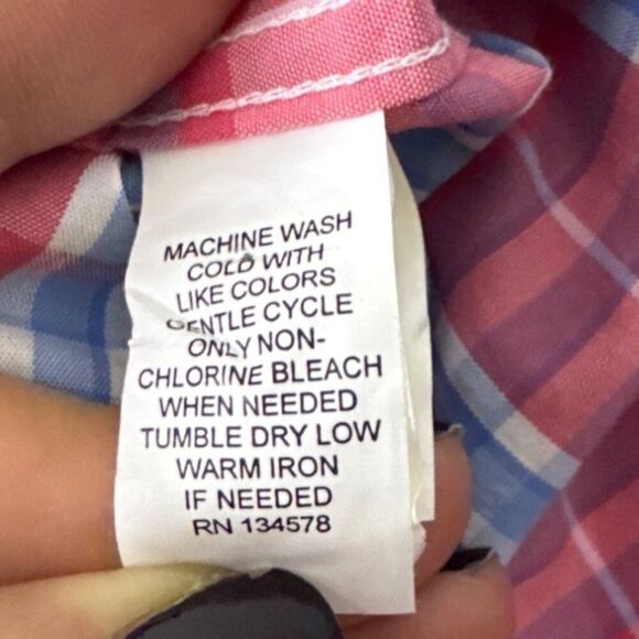 Vineyard Vines Slim Fit Whale Shirt M Red/Blue Plaid 100% Cotton - Picture 5 of 5